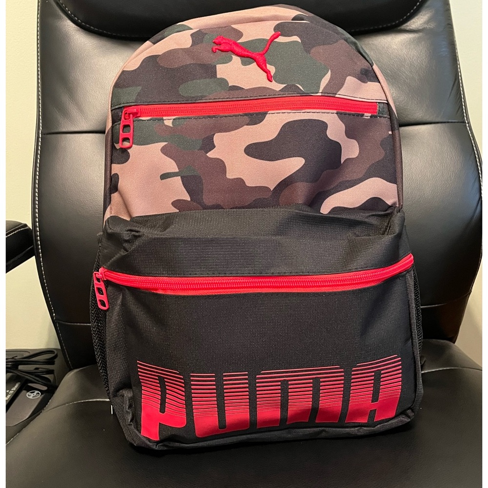 Puma Brown and Black Backpack with Camouflage Design